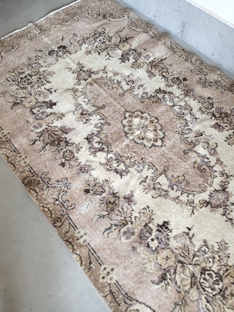 大判/カフェオレとミルクティー ヴィンテージラグ　石田ゆり子さんNo.692