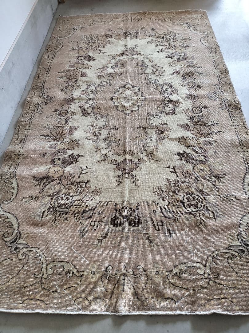 大判/カフェオレとミルクティー ヴィンテージラグ　石田ゆり子さんNo.692