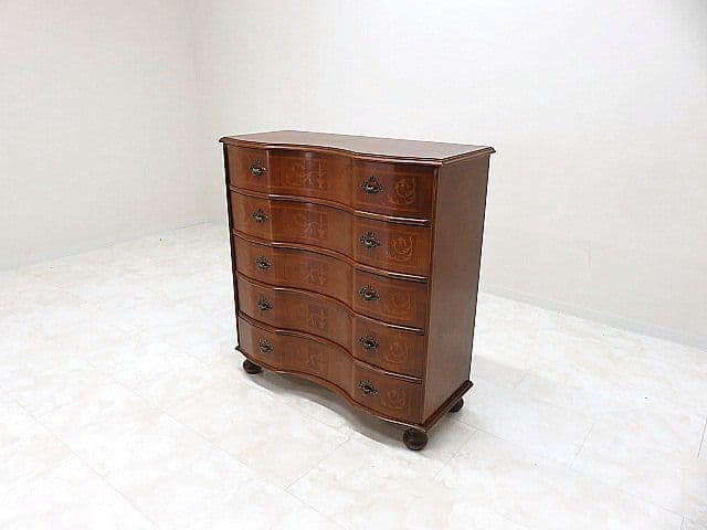 n*h様 美品 イタリア製 象嵌クラシック5ドロアーチェスト　サイドチェスト/ロ