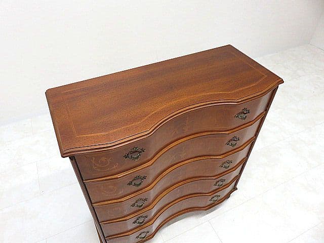 n*h様 美品 イタリア製 象嵌クラシック5ドロアーチェスト　サイドチェスト/ロ