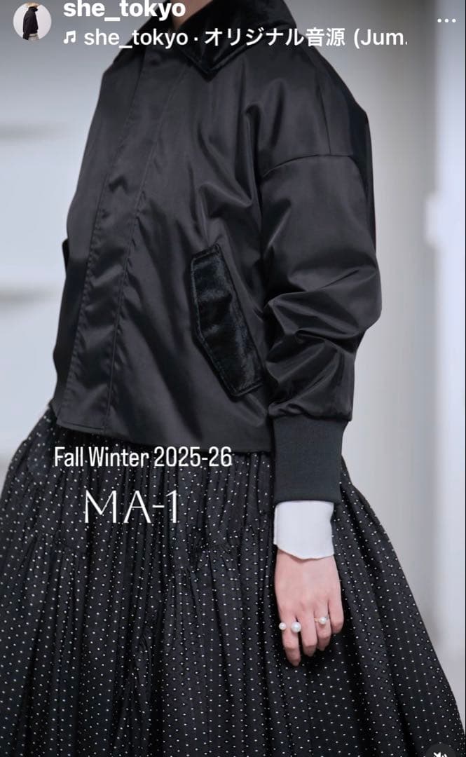 SHE Tokyo ブラック MA-1 ジャケット