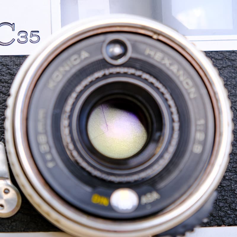 【整備品】美品 KONICA C35 Flash matic 貼り革はC35