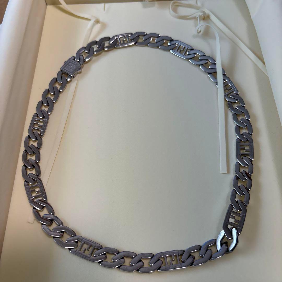 FENDI フェンディ FFチェーンネックレス チョーカー ブラッククローム