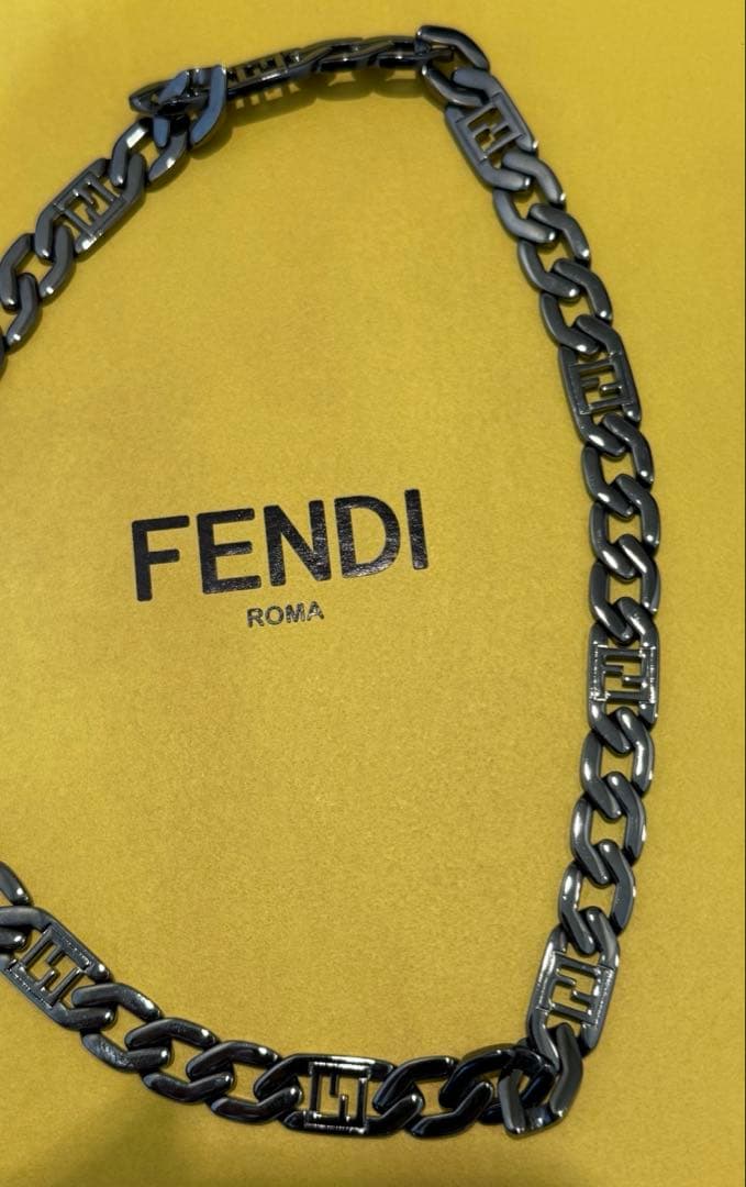 FENDI フェンディ FFチェーンネックレス チョーカー ブラッククローム