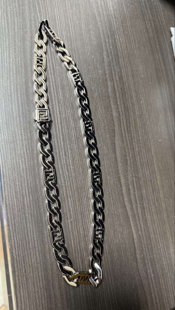 FENDI フェンディ FFチェーンネックレス チョーカー ブラッククローム