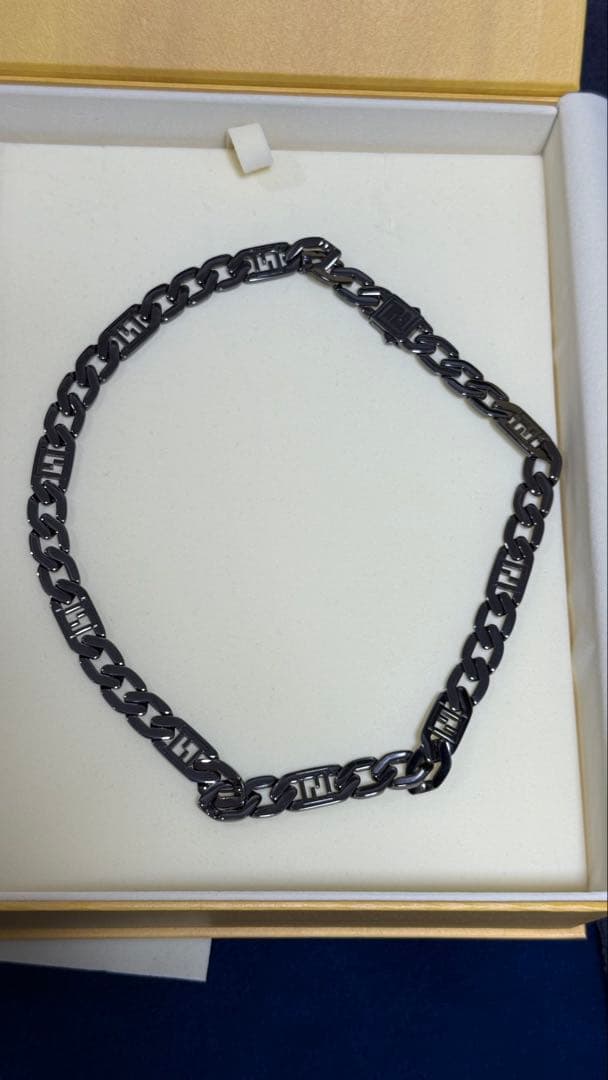 FENDI フェンディ FFチェーンネックレス チョーカー ブラッククローム