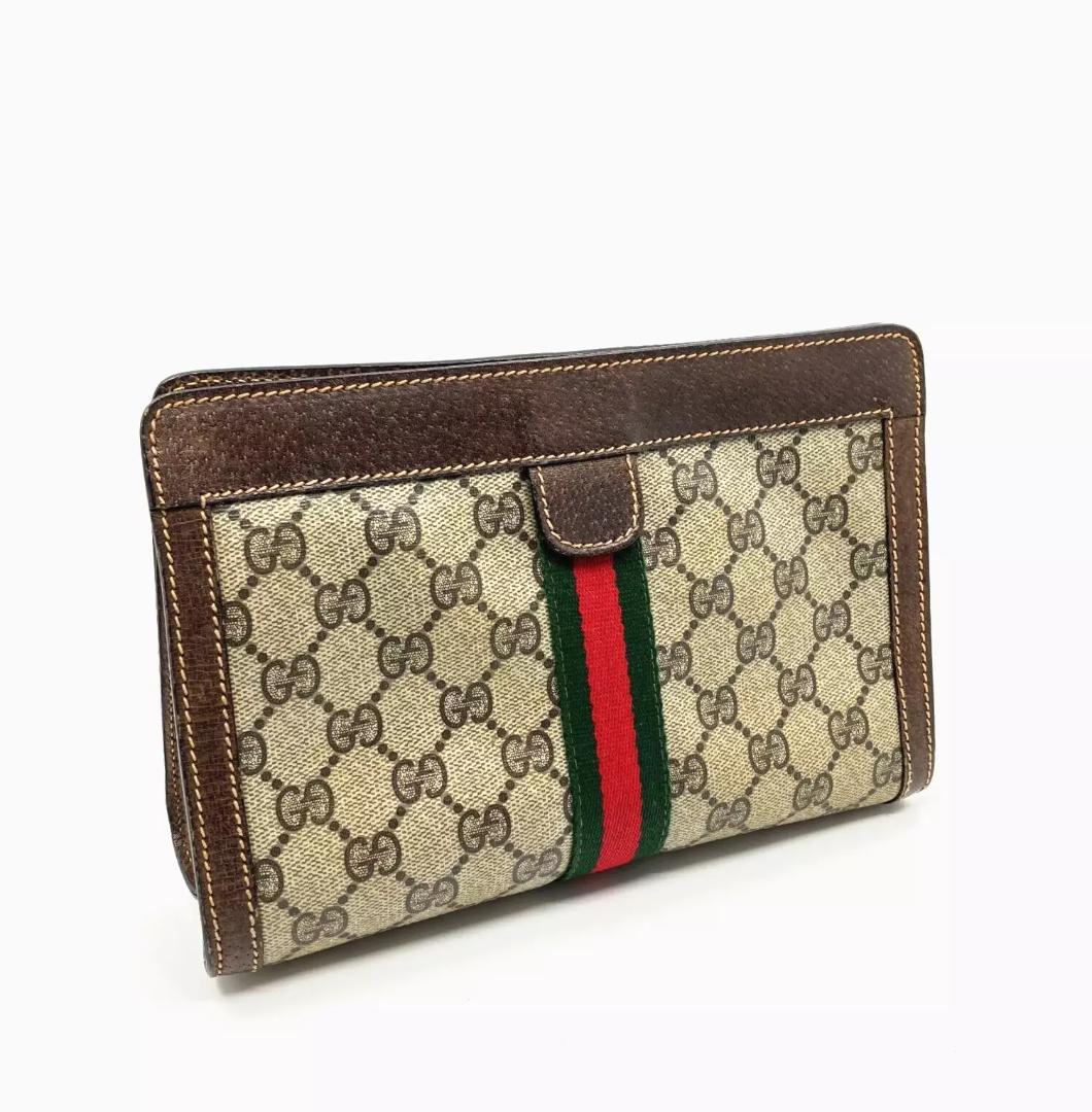 オールドグッチ Old Gucci GG ミニ クラッチ バッグ シェリーライン