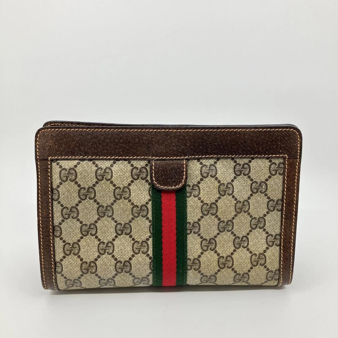 オールドグッチ Old Gucci GG ミニ クラッチ バッグ シェリーライン