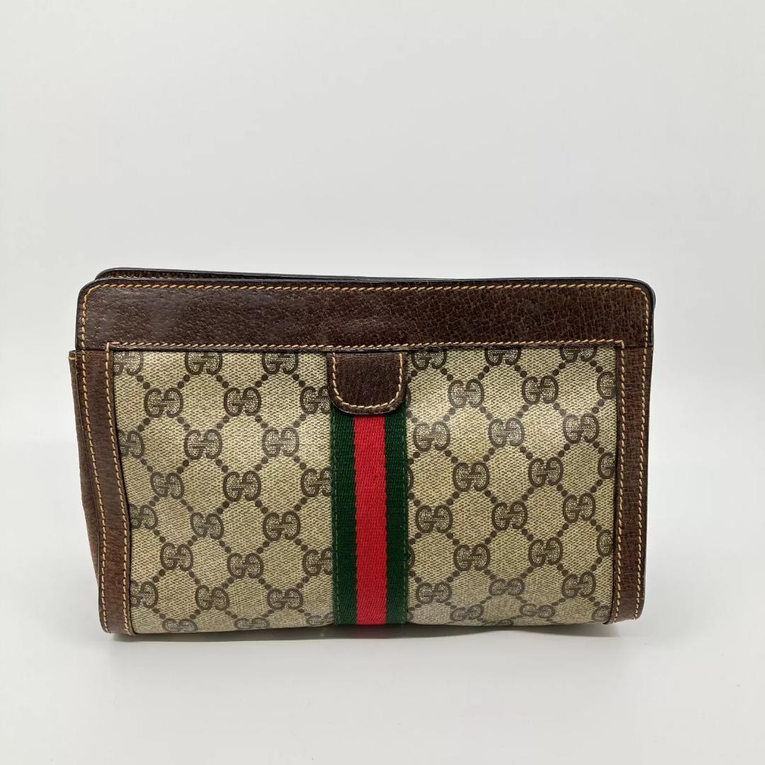 オールドグッチ Old Gucci GG ミニ クラッチ バッグ シェリーライン