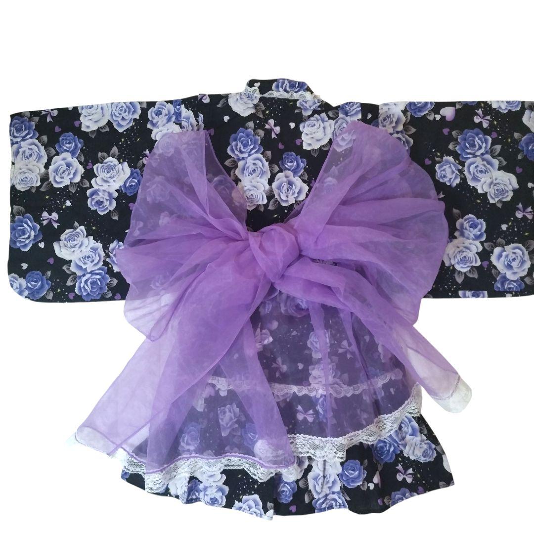 【150】浴衣 ドレス 姫 ギャル 地雷系 姫系 平成 160 М 大人 帯付