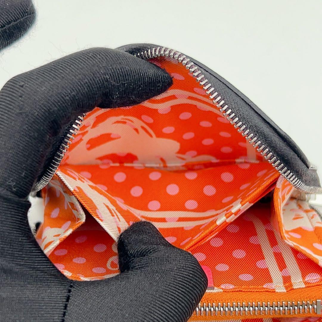 エルメス アザップ シルクイン コンパクト ブラック C刻印 財布 789