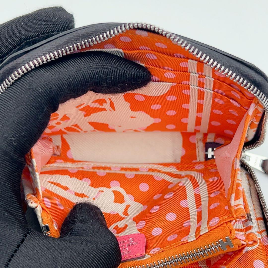 エルメス アザップ シルクイン コンパクト ブラック C刻印 財布 789