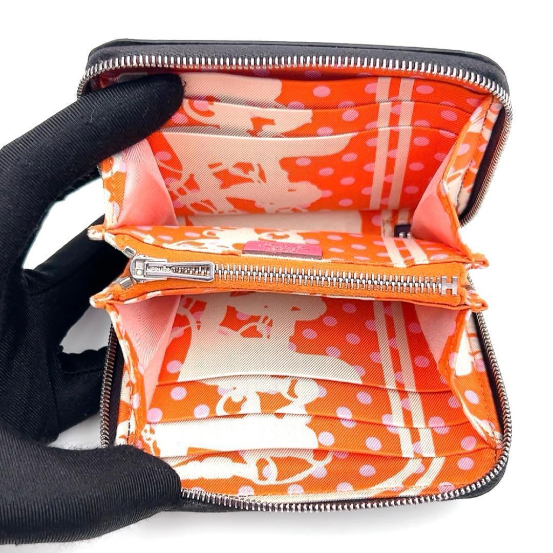 エルメス アザップ シルクイン コンパクト ブラック C刻印 財布 789