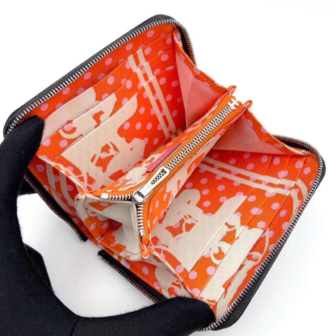 エルメス アザップ シルクイン コンパクト ブラック C刻印 財布 789