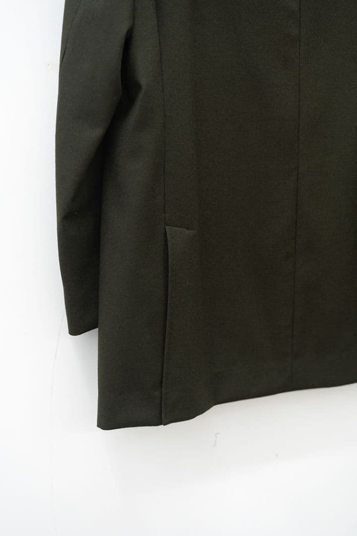 【新品未使用品】RAINMAKER ノーカラーロングジャケット ダークオリーブ