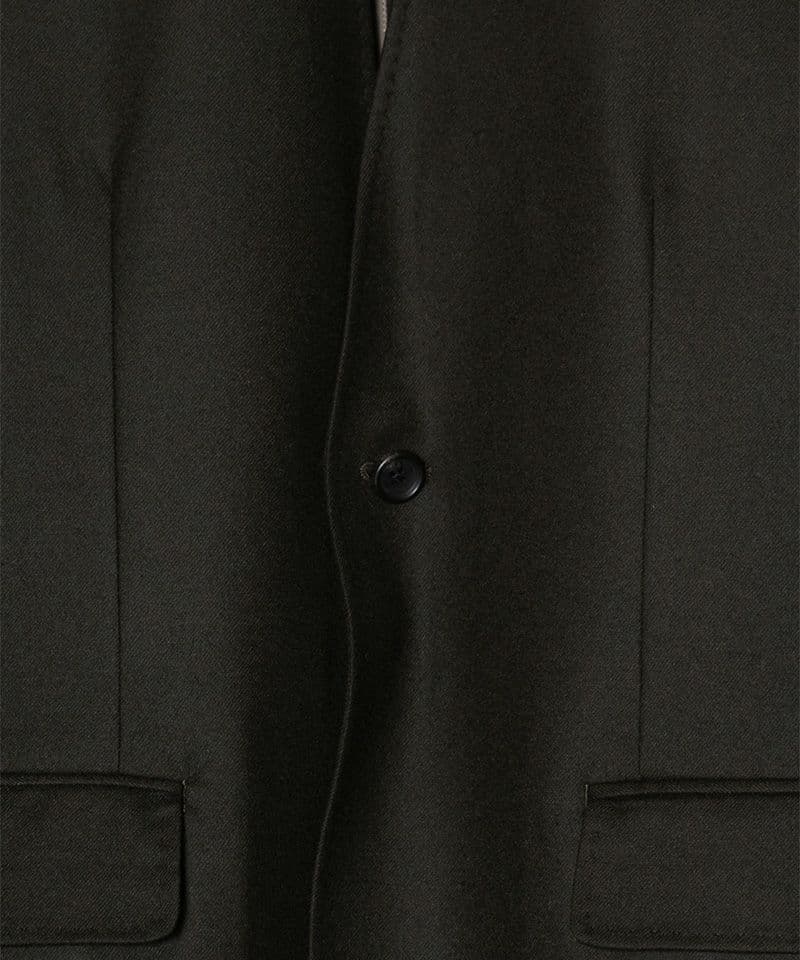 【新品未使用品】RAINMAKER ノーカラーロングジャケット ダークオリーブ