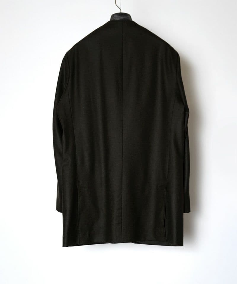 【新品未使用品】RAINMAKER ノーカラーロングジャケット ダークオリーブ