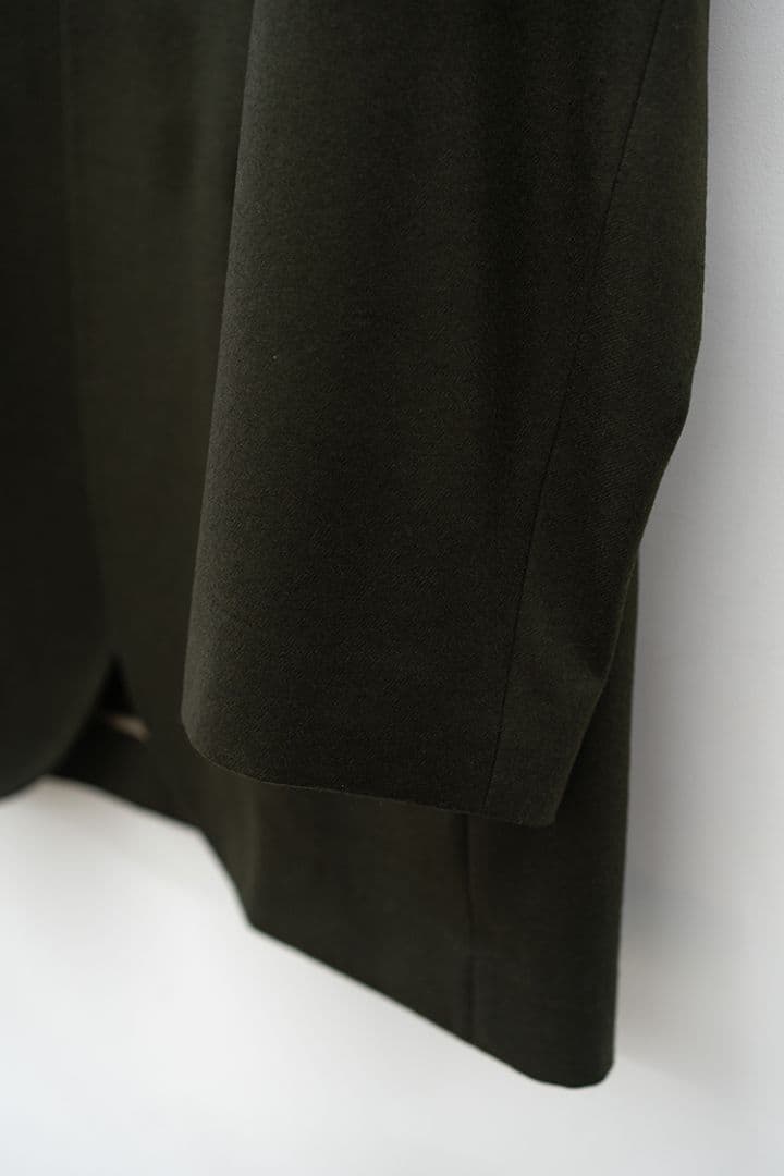 【新品未使用品】RAINMAKER ノーカラーロングジャケット ダークオリーブ