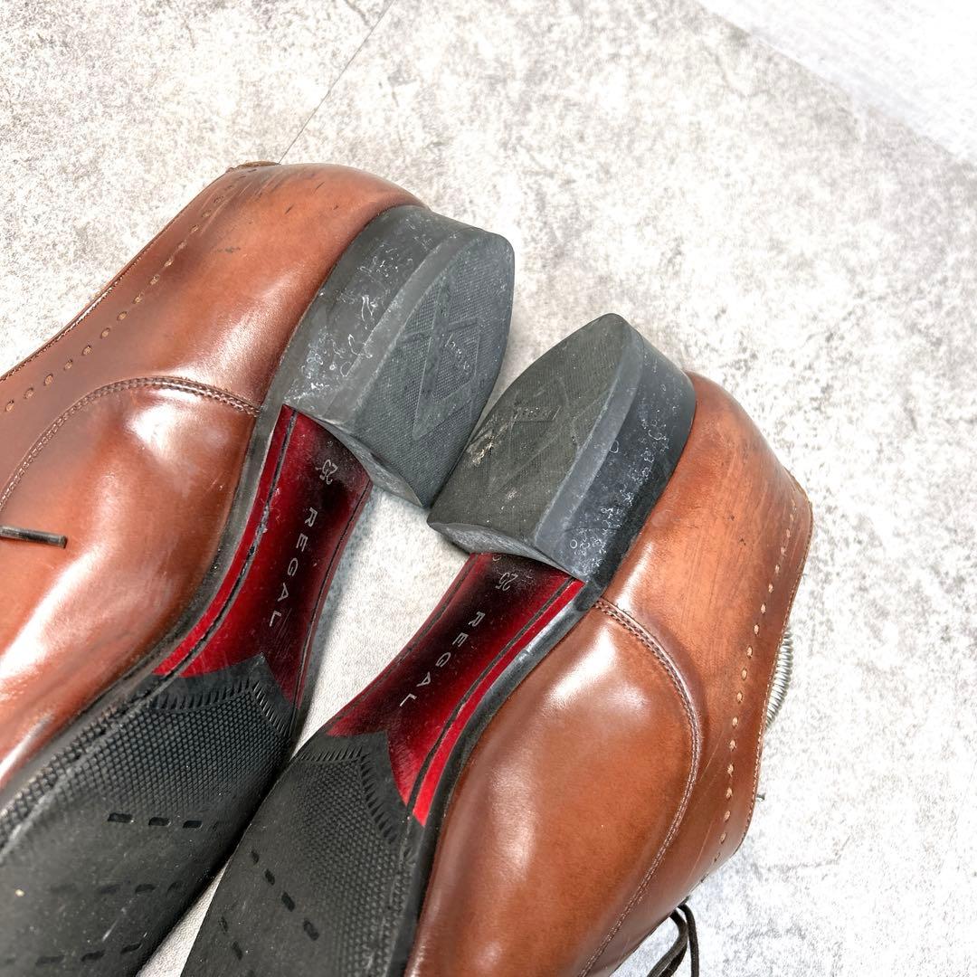 美品【REGAL】ビジネスシューズ/11LR/ストレートチップ/キャップトゥ/茶