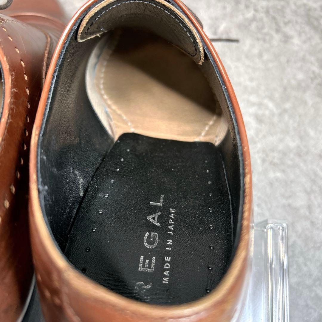 美品【REGAL】ビジネスシューズ/11LR/ストレートチップ/キャップトゥ/茶