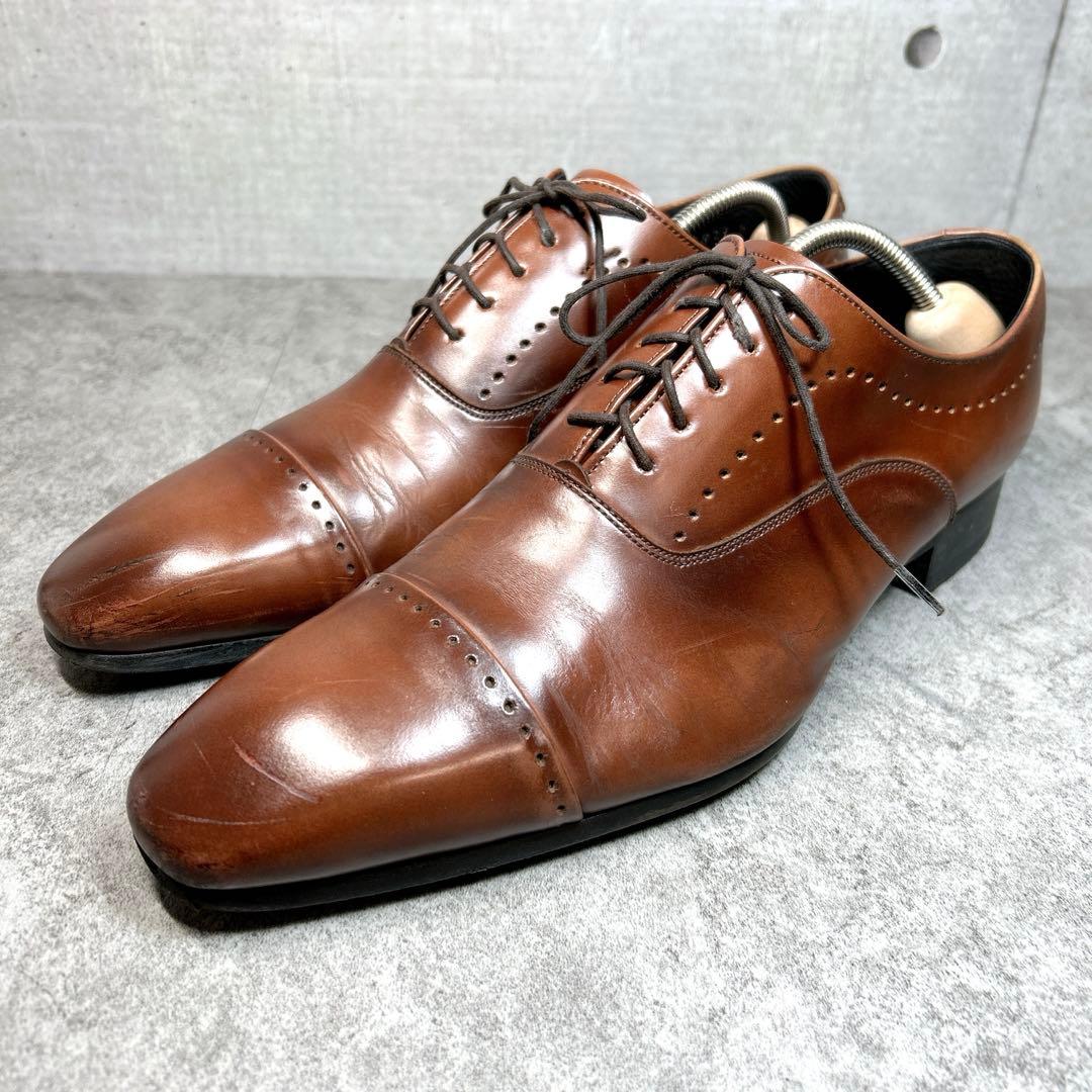 美品【REGAL】ビジネスシューズ/11LR/ストレートチップ/キャップトゥ/茶