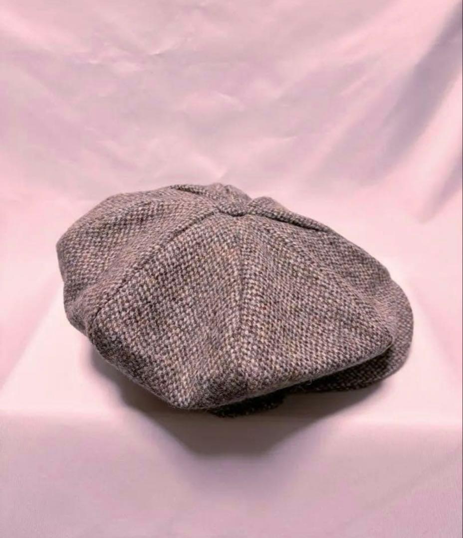 新品　別注　ハリスツイード　ハンナハッツ　キャスケット帽　ヘリンボーン