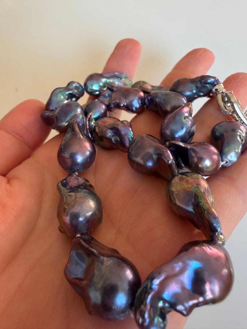 バロックネックレス、黒、グーリン系真珠,最終値下げ