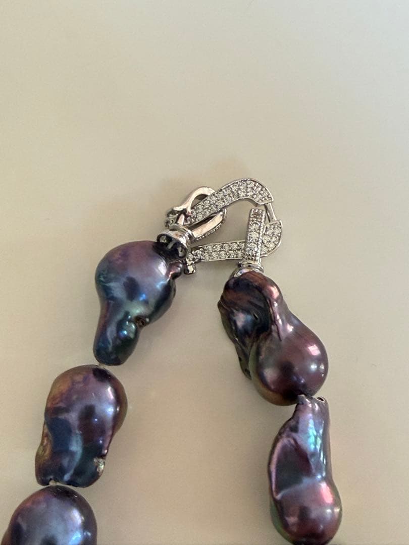 バロックネックレス、黒、グーリン系真珠,最終値下げ