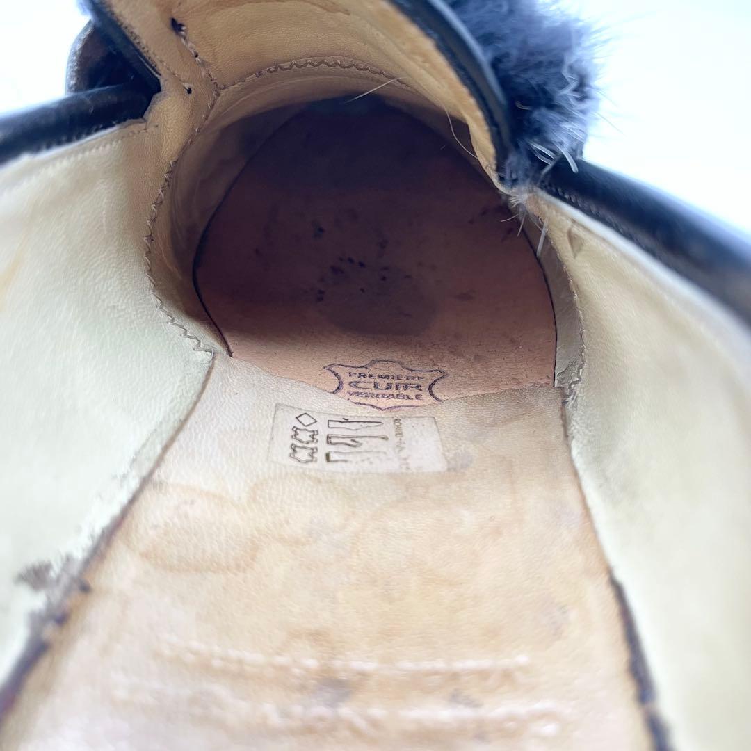 Paraboot ORSAY オルセー ミンクファー ローファー 革靴 黒 24