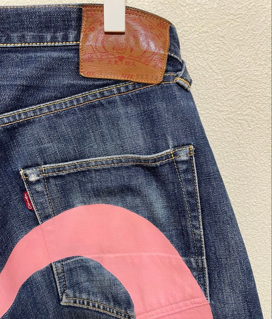 EVISU No.2 Lot.2001 W32×L32 ピンク大黒　ビッグカモメ