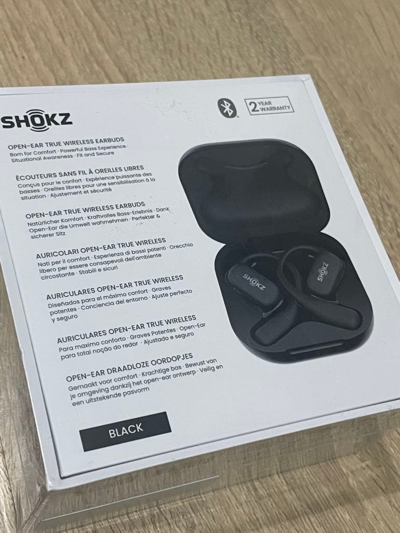 SHOKZ OPENFIT ワイヤレスイヤホン ブラック ケース付き