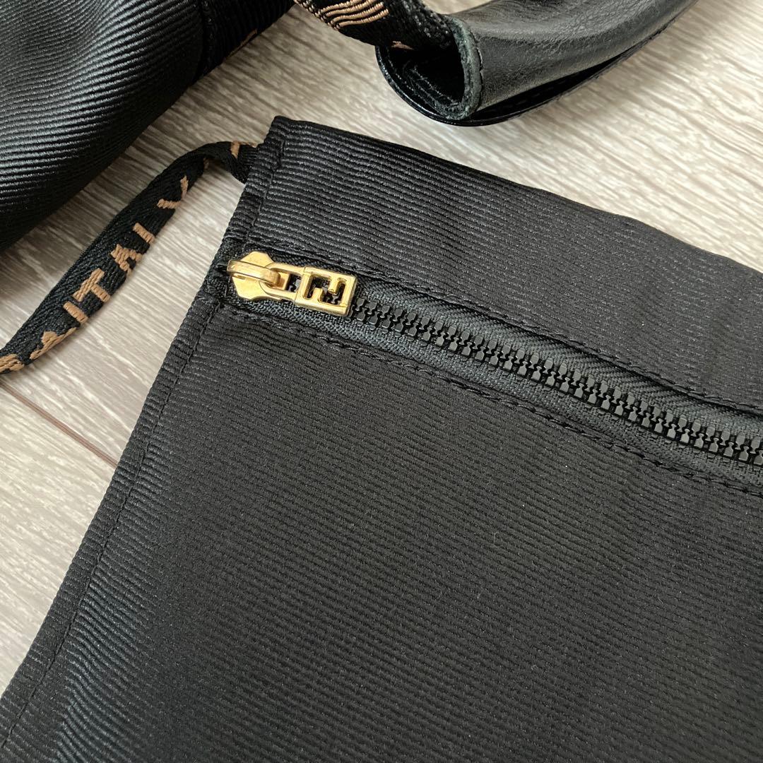 FENDI ナイロン生地 2way ボストンバッグ ドラムバッグ ブラック