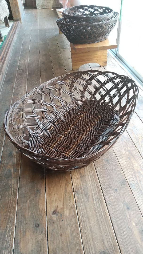 特大 わらび籠 脱衣かご 沖縄民具 今帰仁村 古民藝 古民具 古道具  昭和