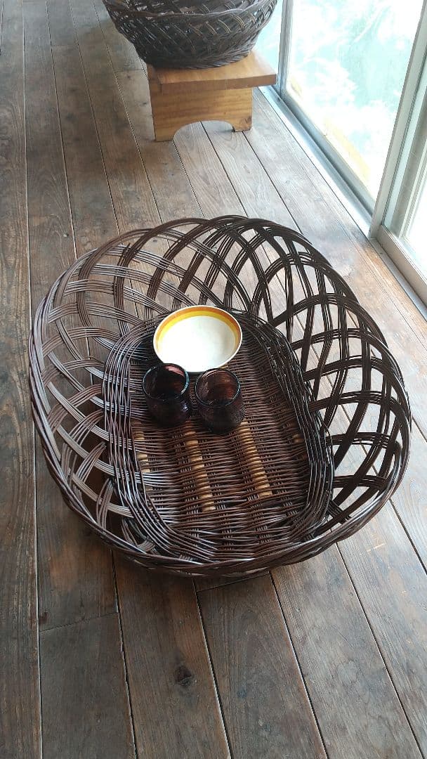 特大 わらび籠 脱衣かご 沖縄民具 今帰仁村 古民藝 古民具 古道具  昭和