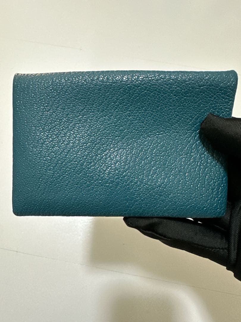 土日がラスト★エルメス カルヴィ BLEU PAON カードケース箱付き D刻印