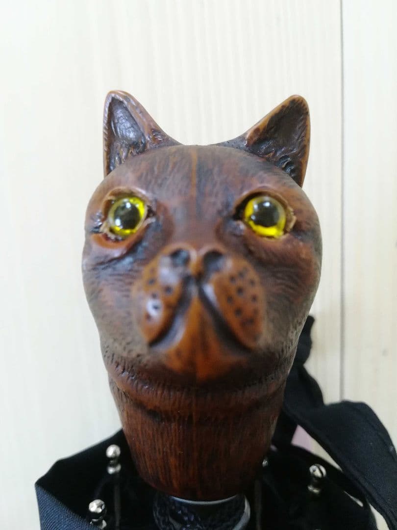 Guy de jean 折り畳み傘 雨/日傘兼用：ネコ（ベージュフォンセ）