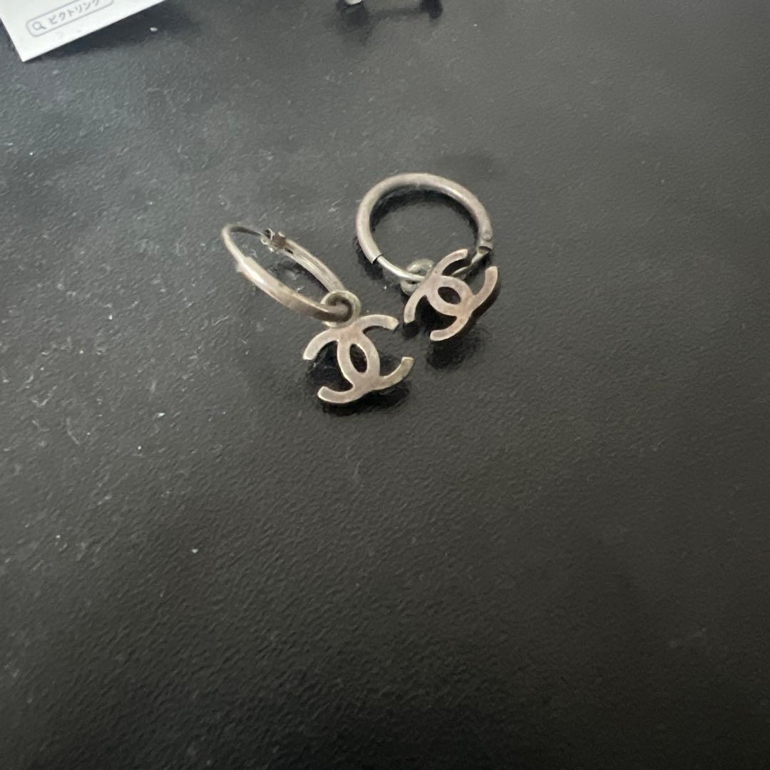 CHANEL ヴィンテージ フープピアス 925シルバー