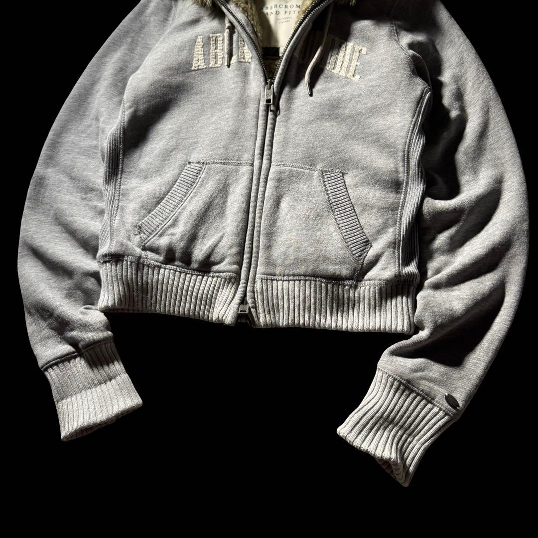 00s A&F fur double zip hoodie y2k 平成