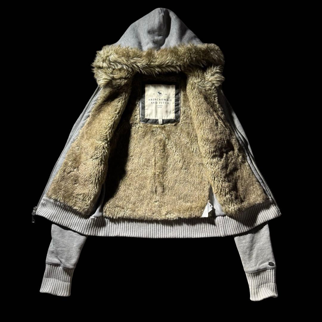 00s A&F fur double zip hoodie y2k 平成