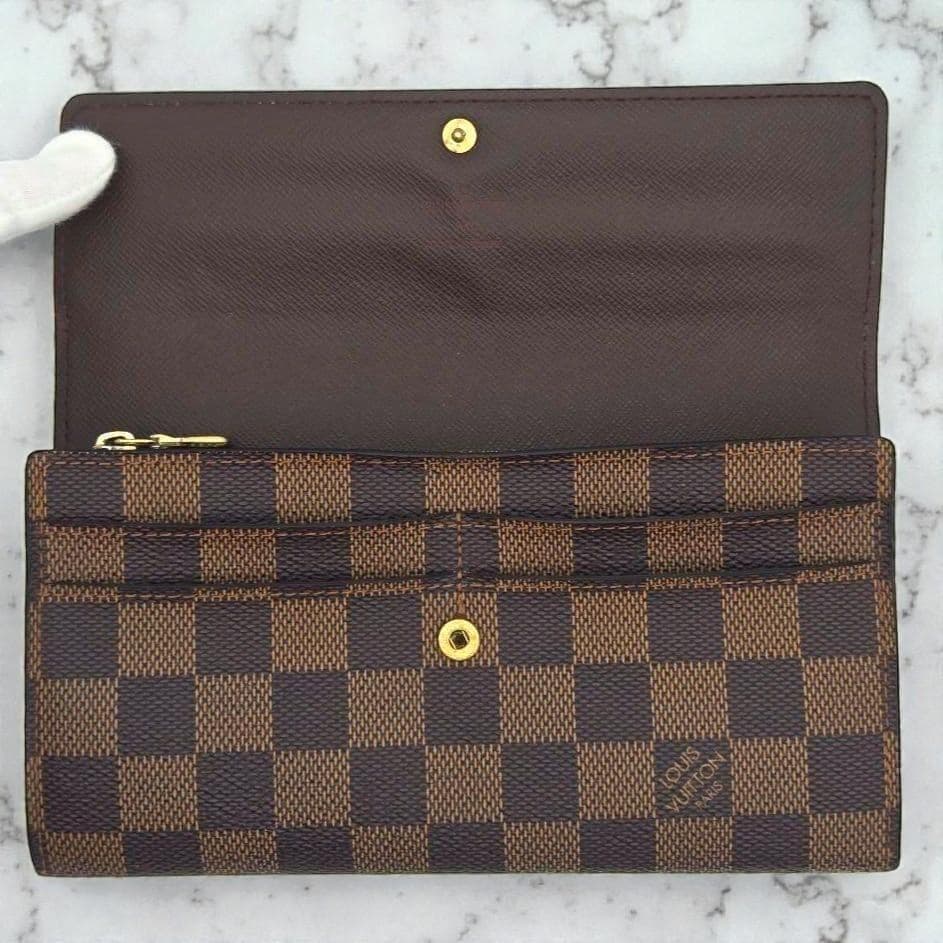 ルイヴィトン ダミエ エベヌ 長財布 ポルトフォイユ サラ N61734 茶