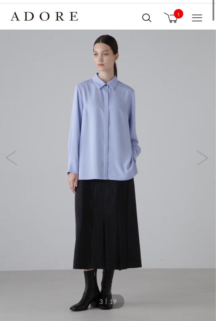 ADORE ライトデシンブラウス水色