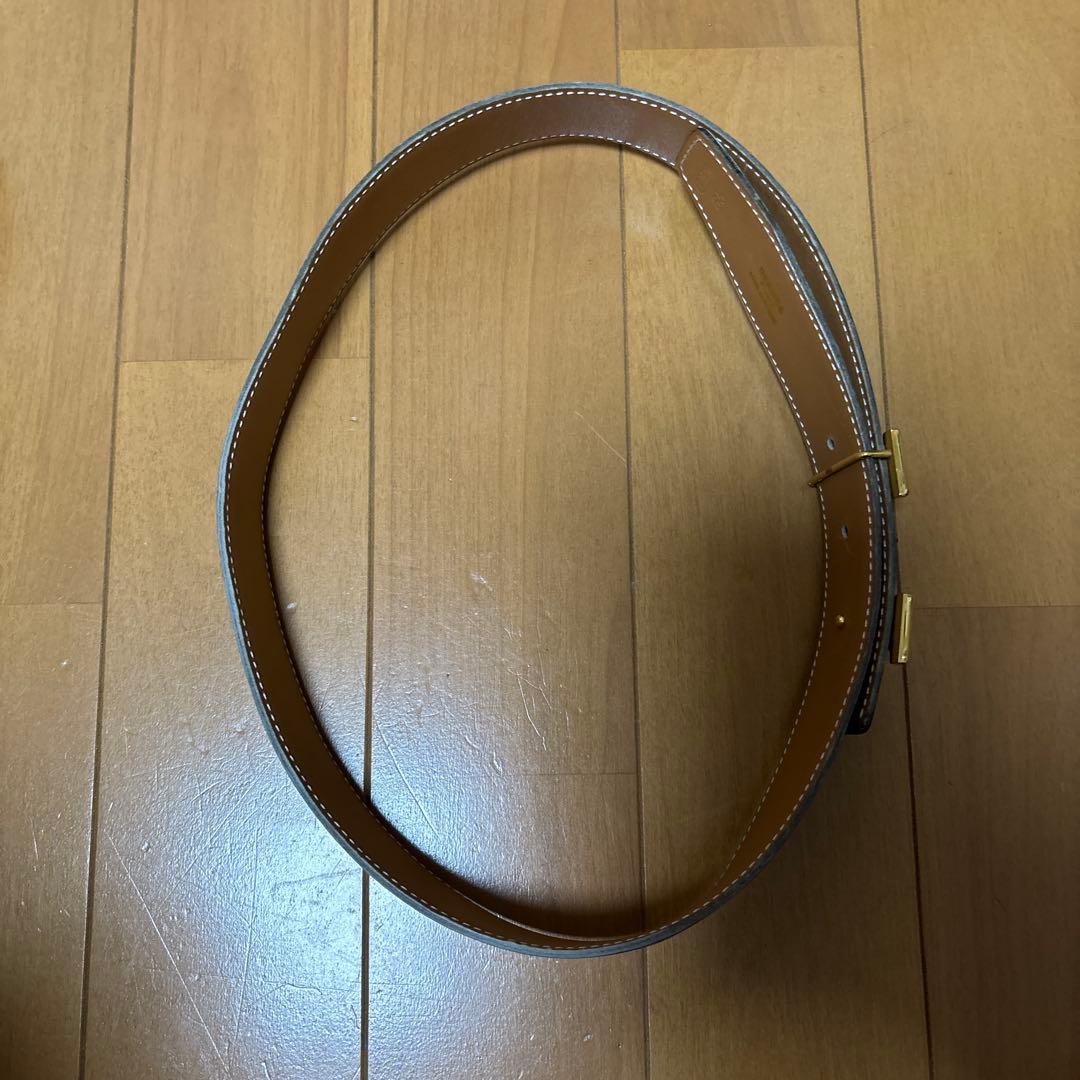 HERMES ブラックレザーベルト