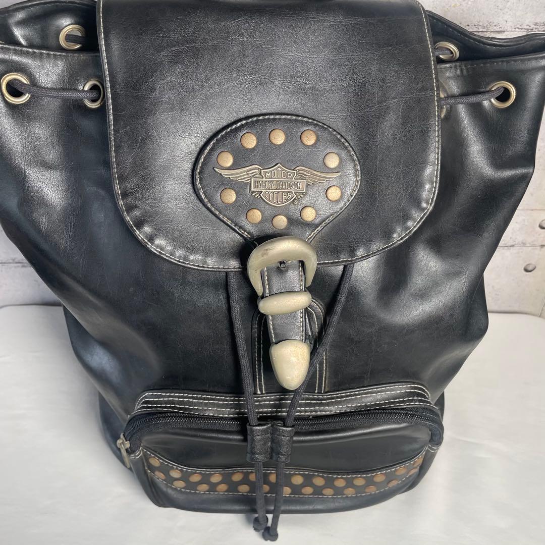 にゃん子商店☆。ハーレーダビッドソン　レザー　巾着　リュック　バックパック