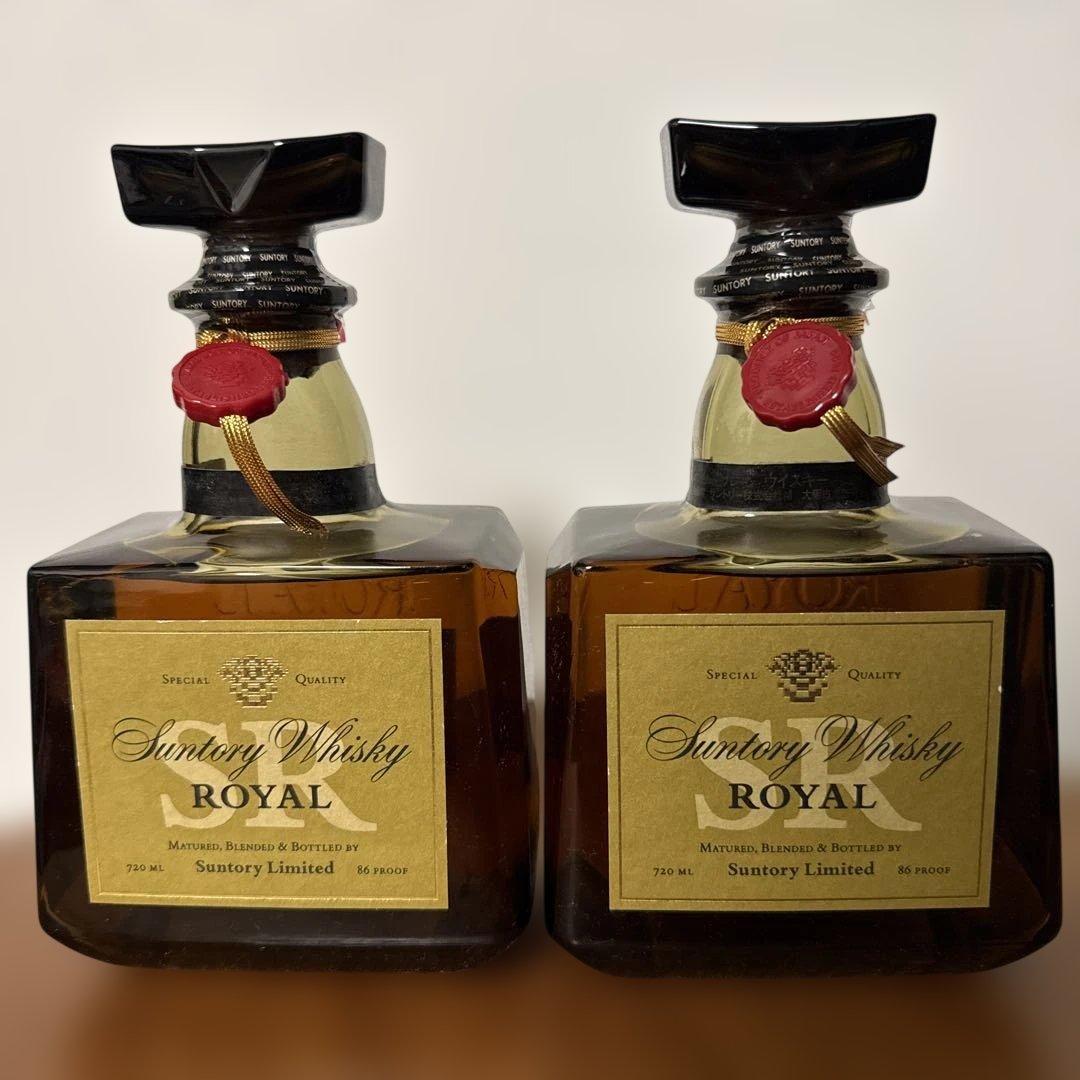 【希少・山崎15年モルト】サントリー ローヤル SR 720ml 2本ギフト箱付