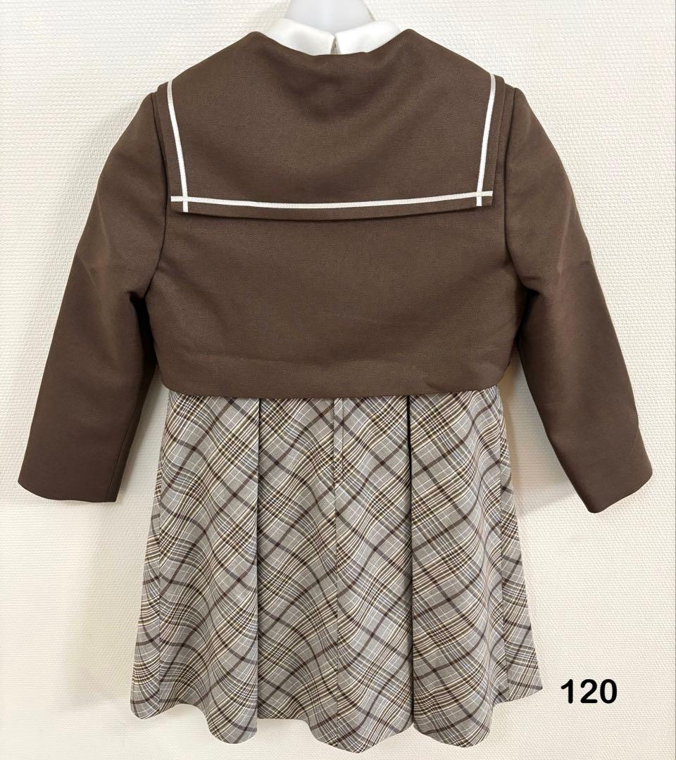 ワルツバイビームスデザイン ガールズ ボレロ＆ワンピース ブラウン 120cm