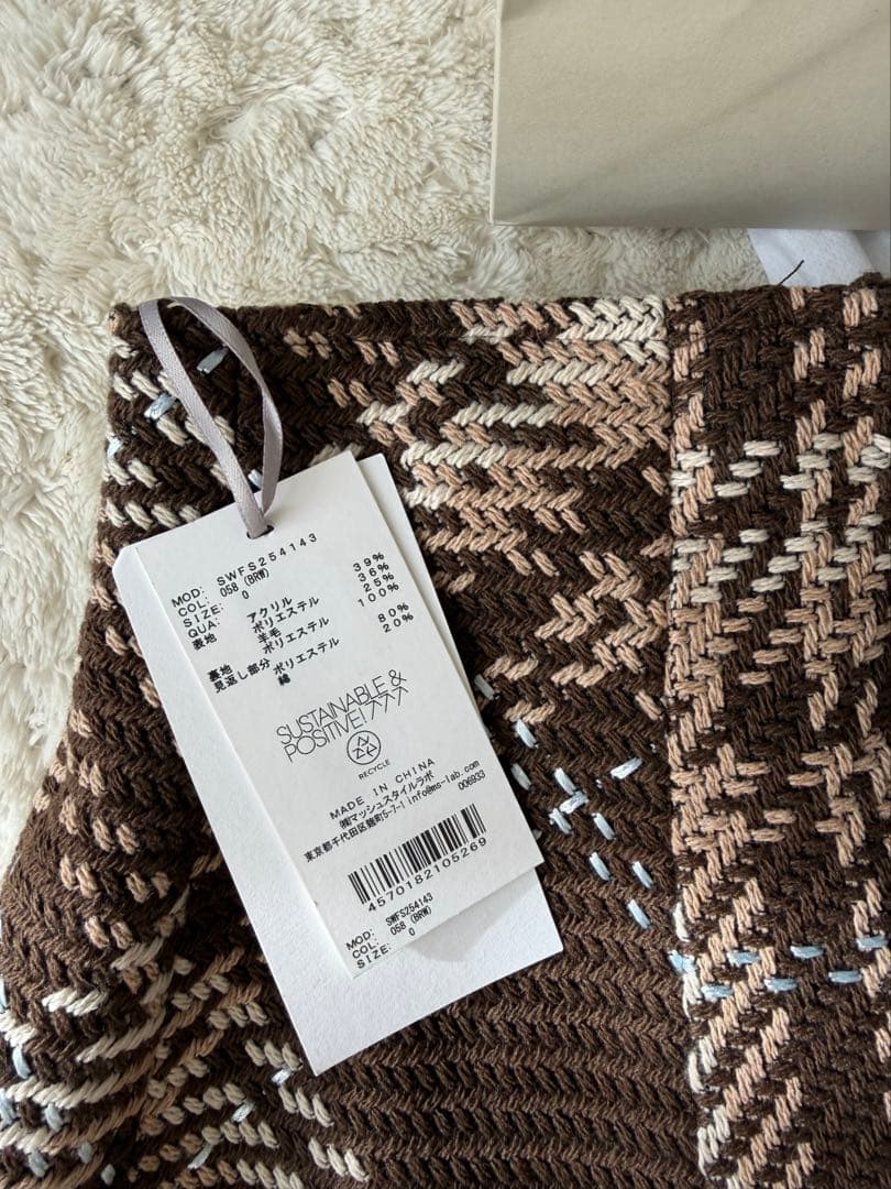 新品タグ付き SNIDEL Sustainableロービングチェックミニスカート