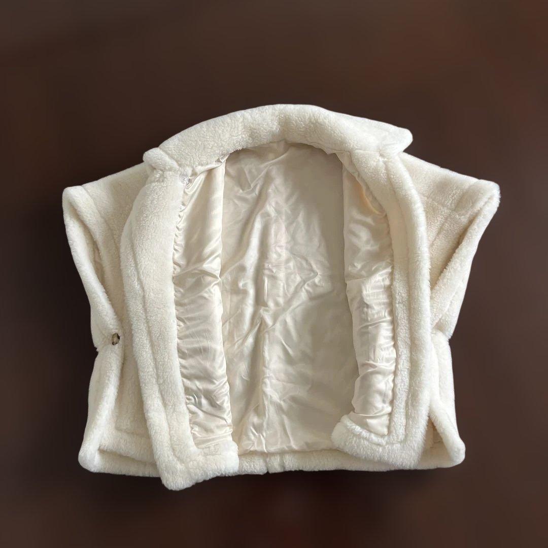 アイボリー テディベア　ケープコート