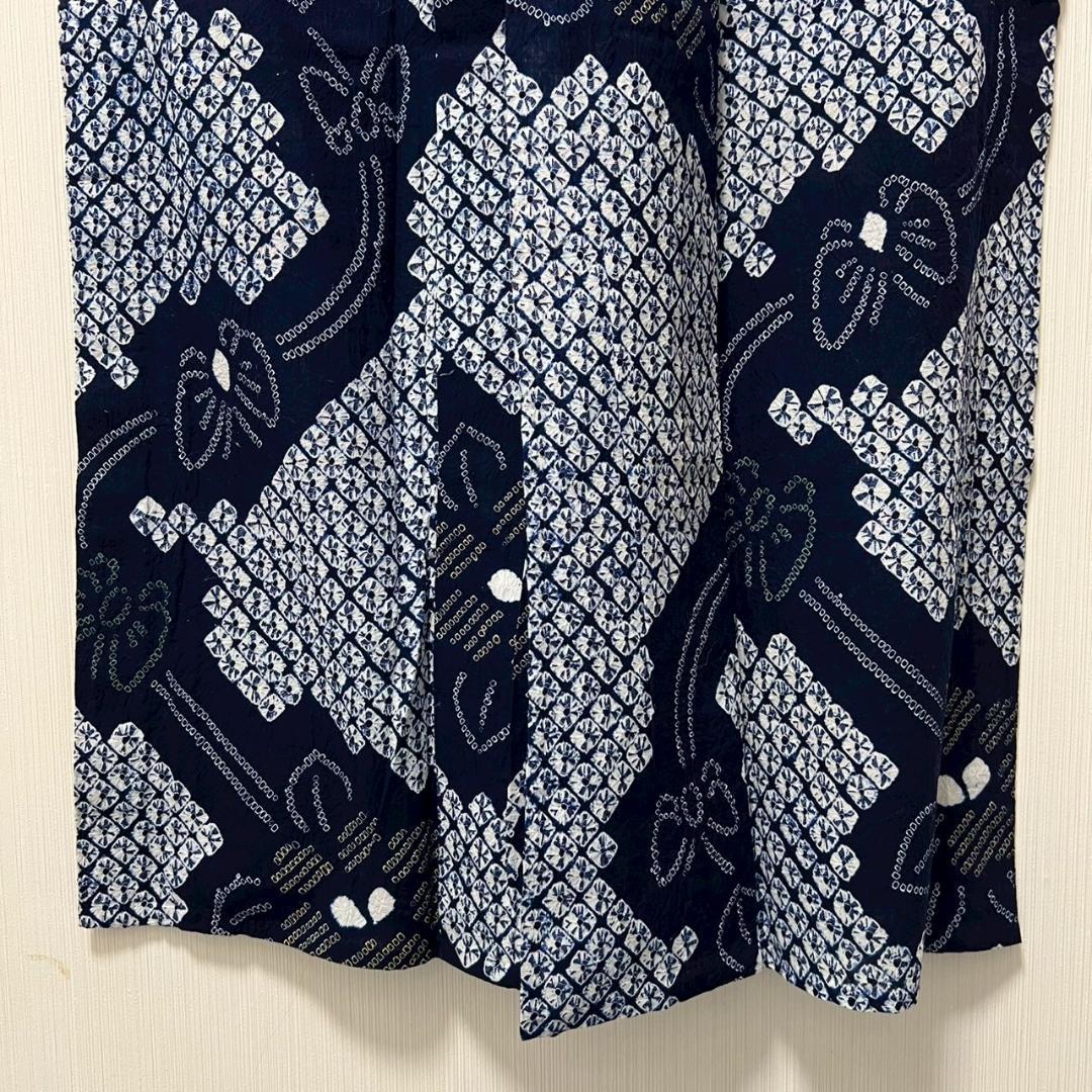 KL3175 有松鳴海絞り 浴衣 身丈164cm 夏着物 木綿