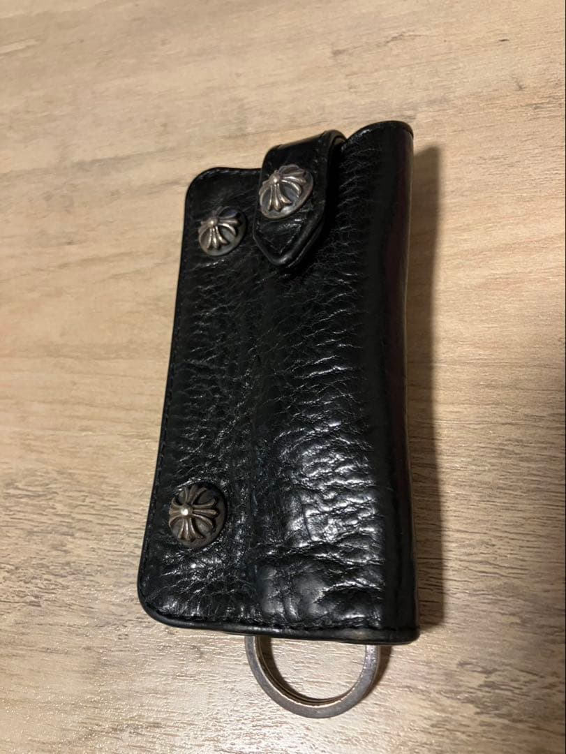 ★mm_406★クロムハーツ レザーキーケース クロスボタン 黒