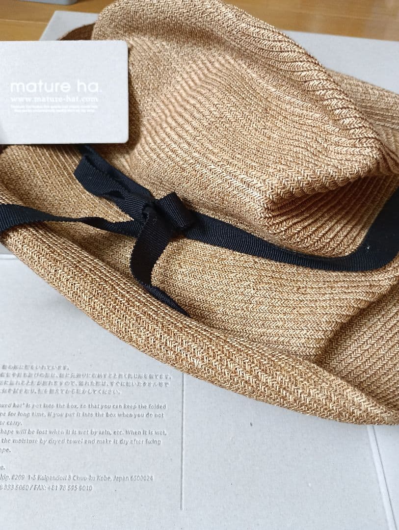 mature ha マチュアーハBOXED HAT　麦わら帽子